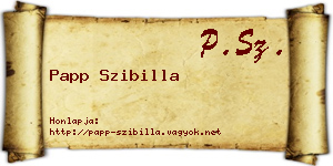 Papp Szibilla névjegykártya